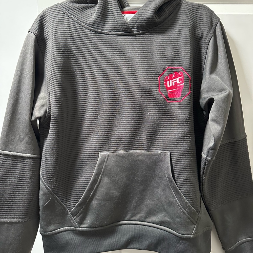 UFC Gray Sweatshirt with Ribbed Texture